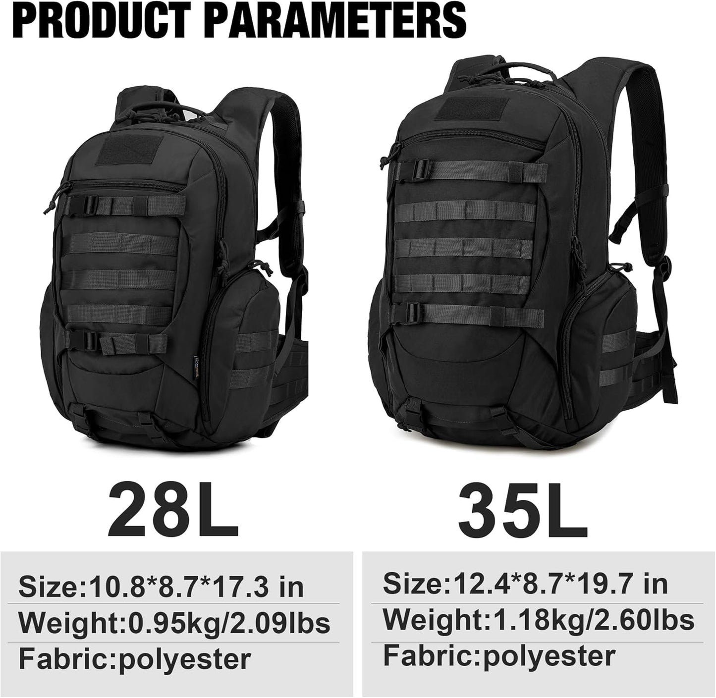 Mardingtop 28L/35L Tactical Backpacks Molle Hiking daypacks for Camping Hiking Military Traveling Motorcycle
