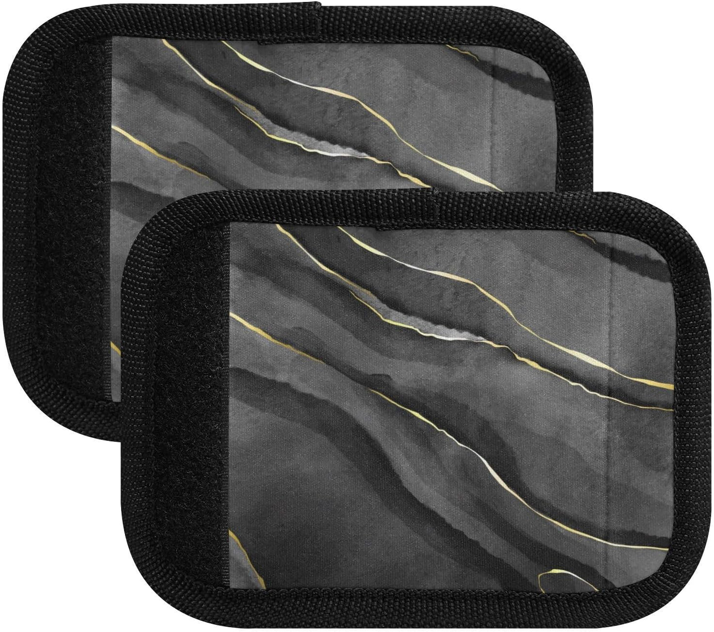 Black Marble 4 Pack Luggage Handle Wraps Covers for Suitcase Identifiers Bag Tags Travel Accessories
