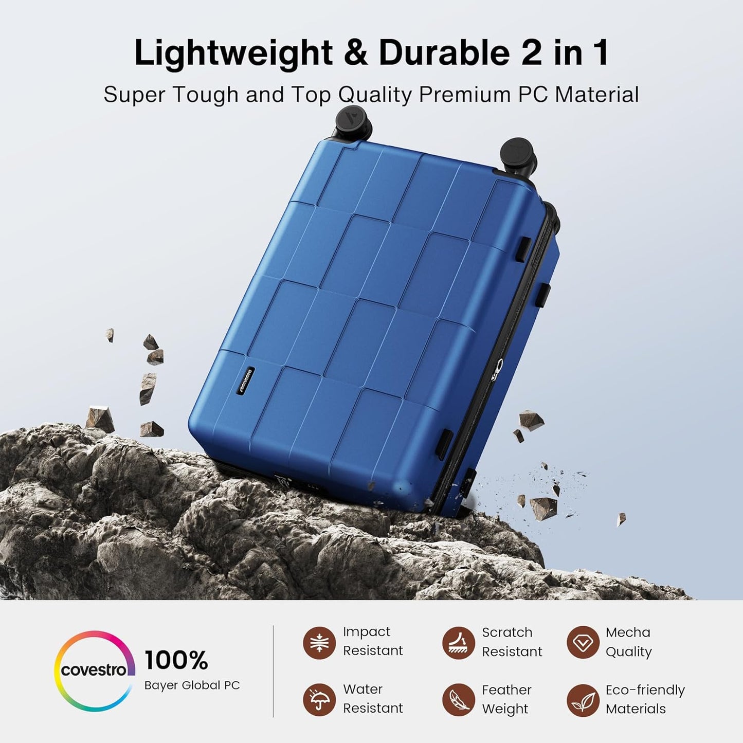 SHOWKOO Luggage Sets 3 Piece Hardside Expandable Lightweight PC Suitcase Sets with Double Spinner
