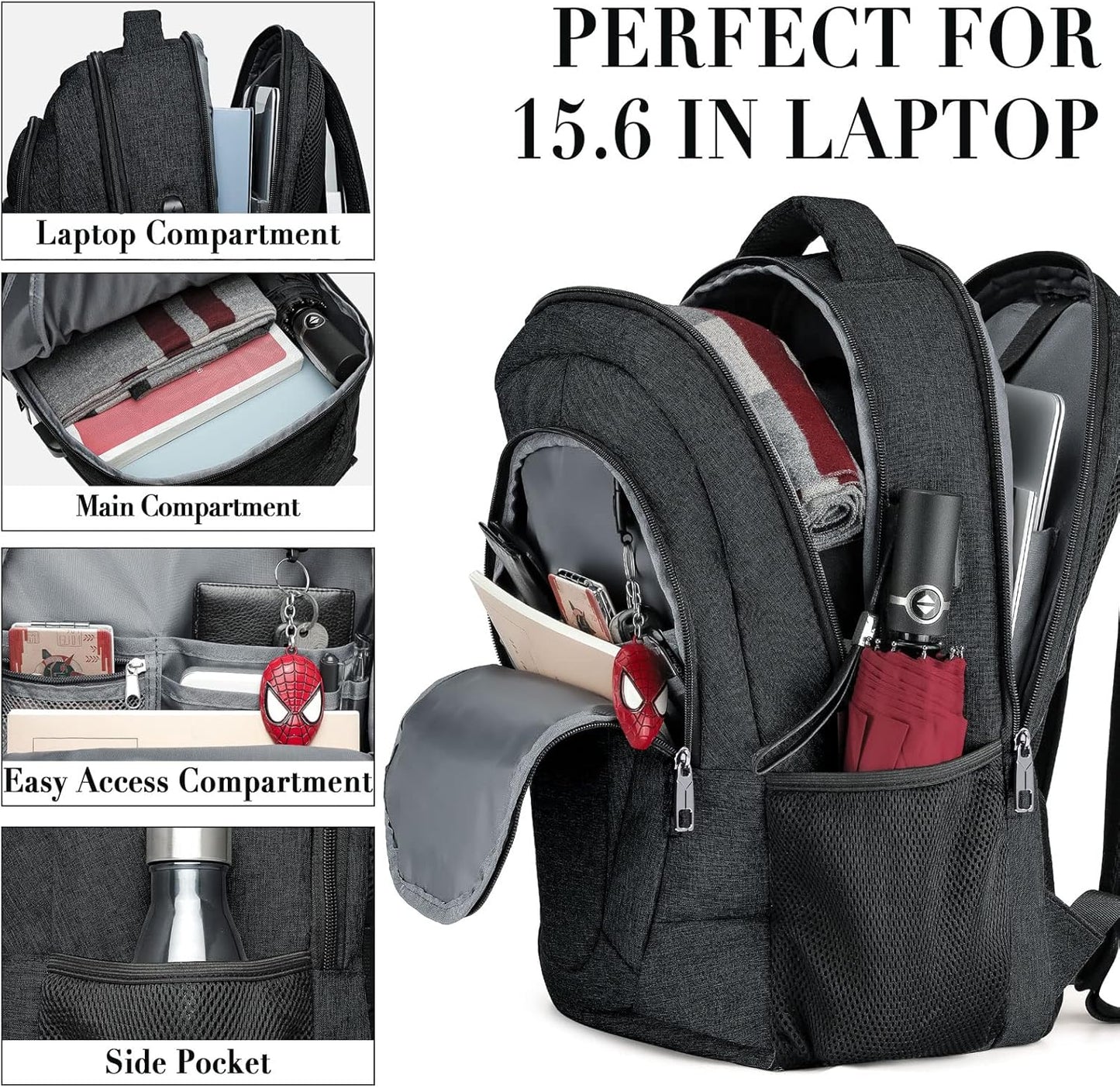 Travel Laptop Backpack for Men and Women, Backpacks for School Teen Boys, Business Anti Theft Slim