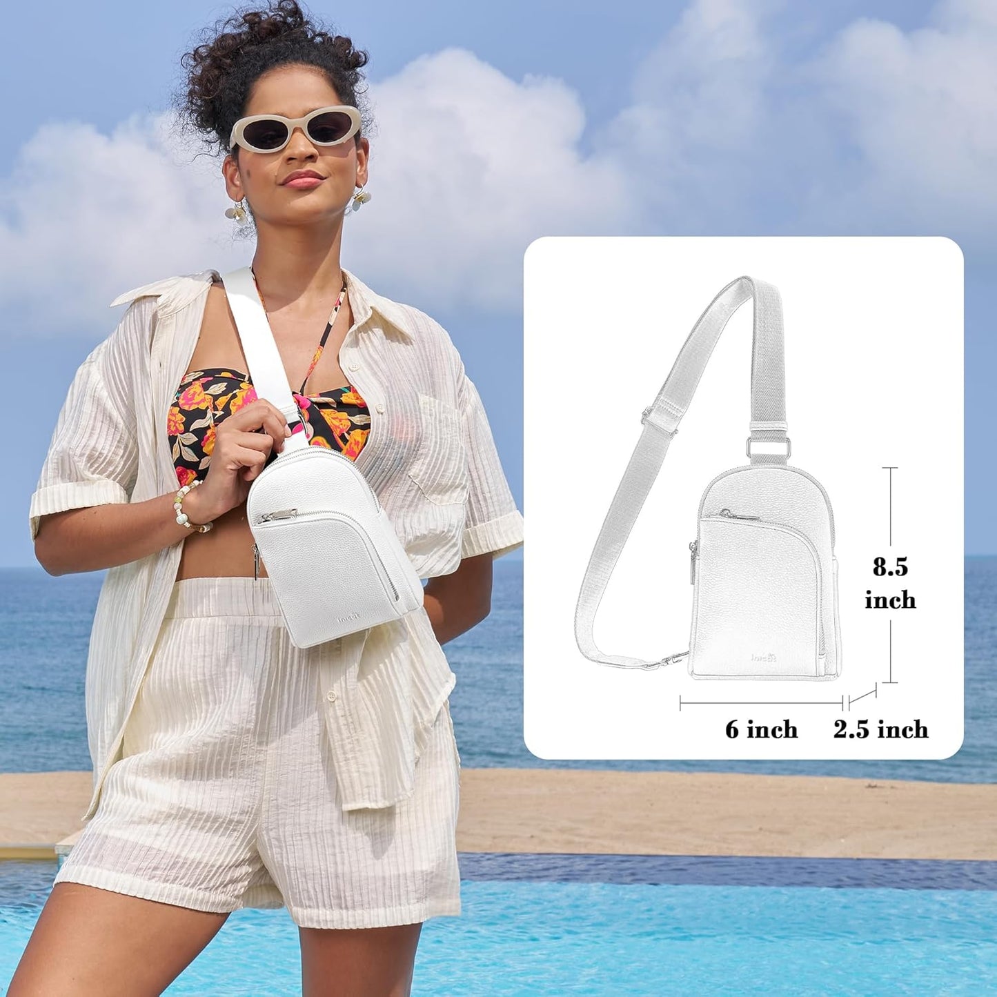 INICAT RFID Blocking Sling Bag Anti Theft Crossbody Bags for Women Travel Fanny Pack Cross Body for Woman Chest Bag