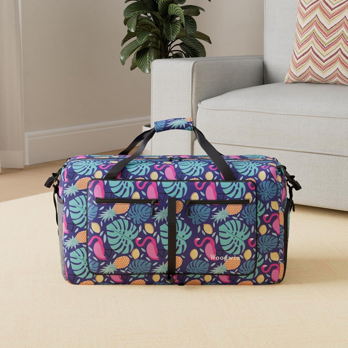 Woogwin Travel Duffel Bag Large Foldable Waterproof Overnight Bag for Beach Swim Bags Pool Sports Gym