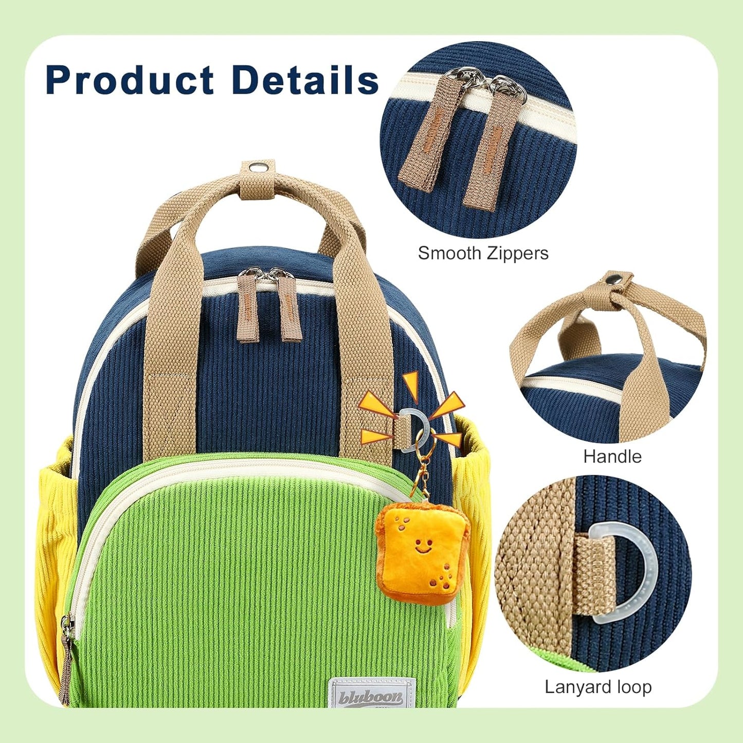 Bluboon Toddler Backpack for Girls Boys 2-4 Cute 12" Preschool Kindergarten Backpacks Kids Daycare Bags School Travel