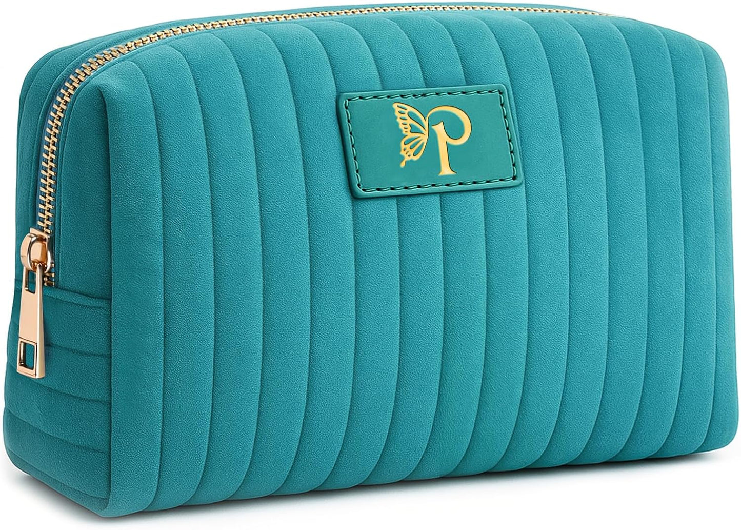 Monogrammed Make Up Bags for Women,Personalized Cosmetic Bags Women,Small Quilted Makeup Pouch,Cute