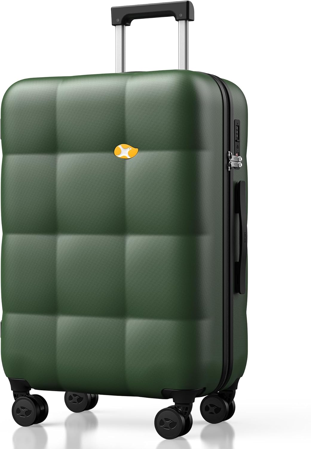 MGB 24 Inch Luggage Suitcases With Spinner Wheels Lightweight PC Hard Shell Rolling Suitcase with Travel Lock for Travel Woman Men, Checked-Medium 24-Inch, Dark Green