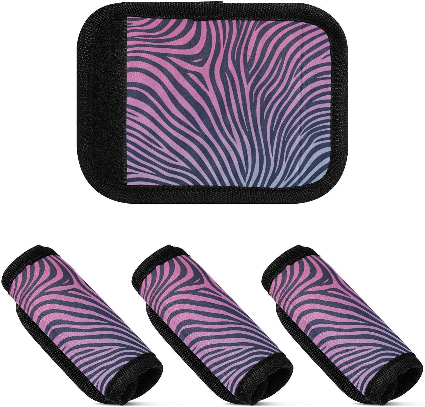 Wavy Stripes Purple Blue 2 Pack Luggage Handle Wraps Covers for Suitcase Identifiers Bag Tags Travel Accessories