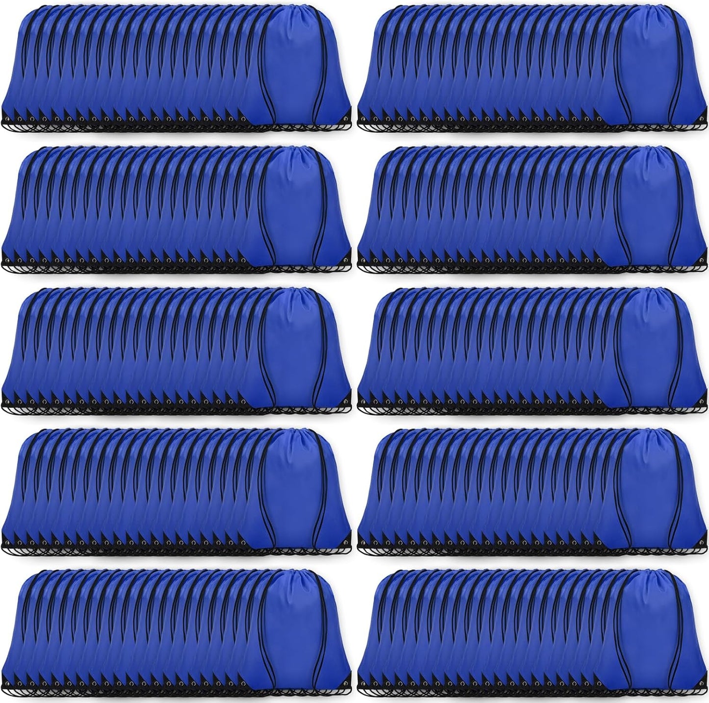 200Pcs Drawstring Backpack Bulk Cinch Sackpack Drawstring Bags Nylon for Gym Party Trip(Navy Blue)