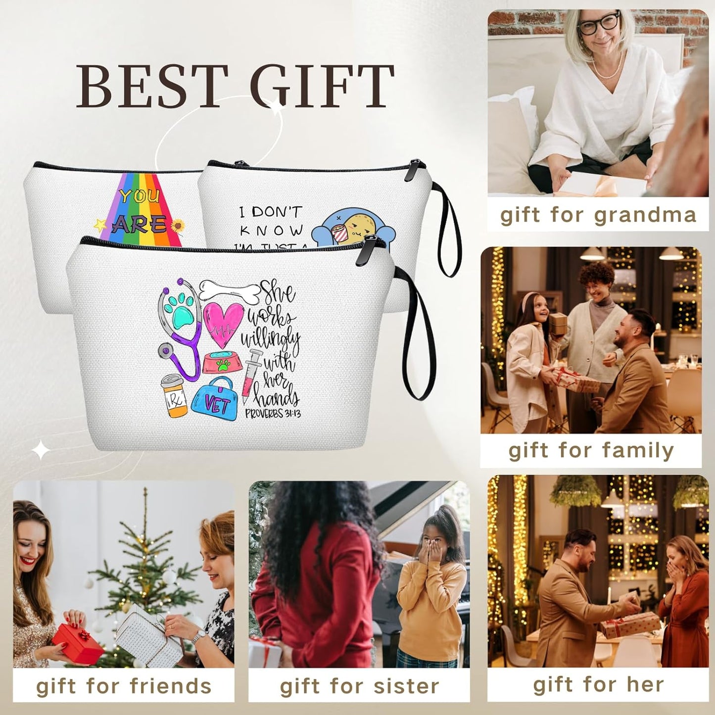 SEAMOON Vet Tech Med Future Veterinarian Thank You Appreciation Gifts Makeup Bag Cosmetic Bag