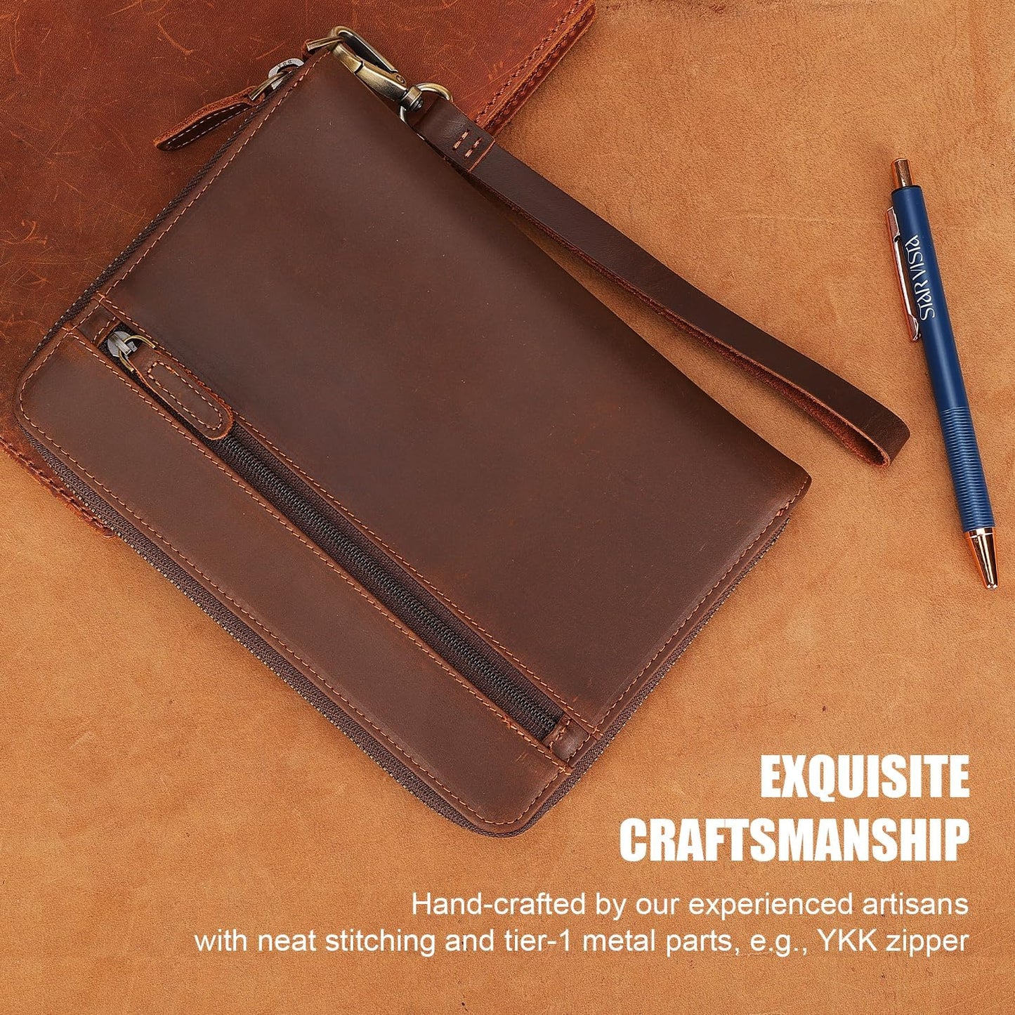 STAR VISTA Lorenzo Full Grain Leather Family Passport Wallet for 4, Large Travel Document Organizer for Exquisite Voyagers, Multi-Currency Compartments, RFID Blocking, AirTag Track, Espresso Brown