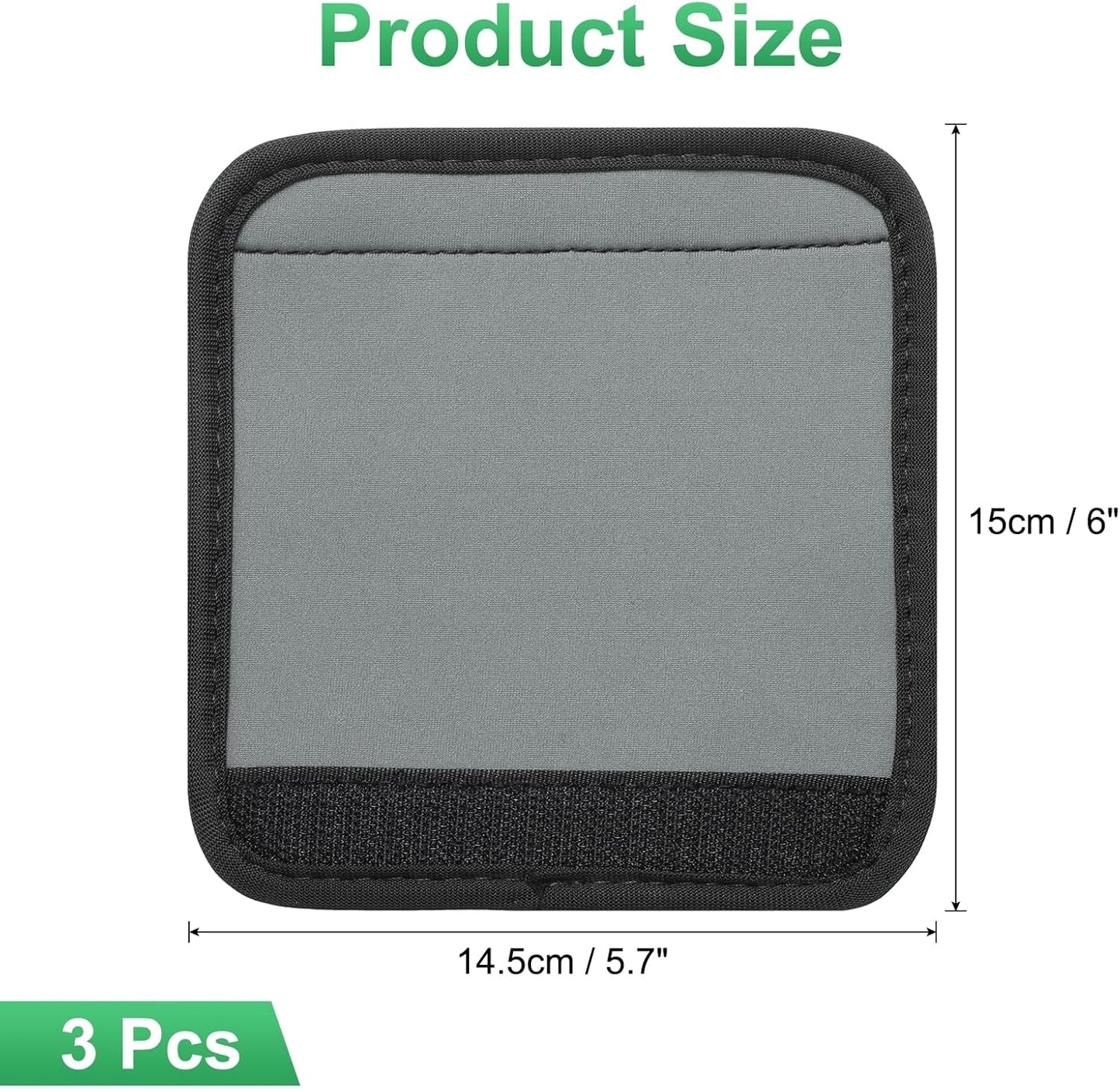 uxcell 3 Pcs Luggage Handle Wrap for Suitcase, Neoprene Handbag Grip Cover Protector Luggage Identifiers Suitcase Handle Wraps for Luggage Shopping Bag Travel Bags, Silver