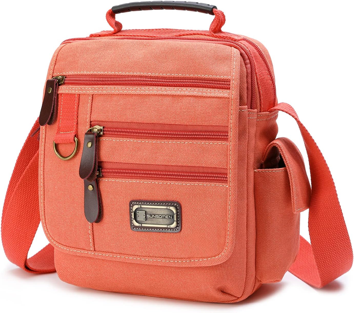 Mens bag Canvas Shoulder Bag Small Messenger Crossbody Bag Work Bag Vintage Multi-function