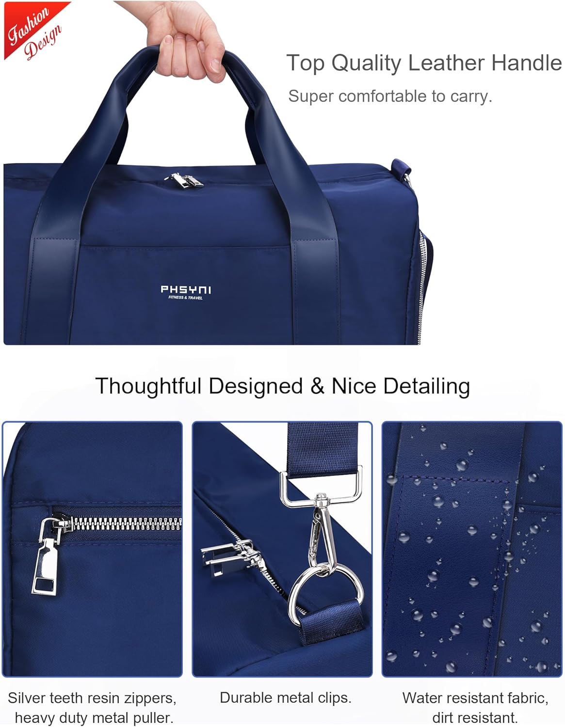 Gym Bag for Women and Men with Shoe Compartment & Wet Pocket - Duffle Bag for Travel Sports Fitness