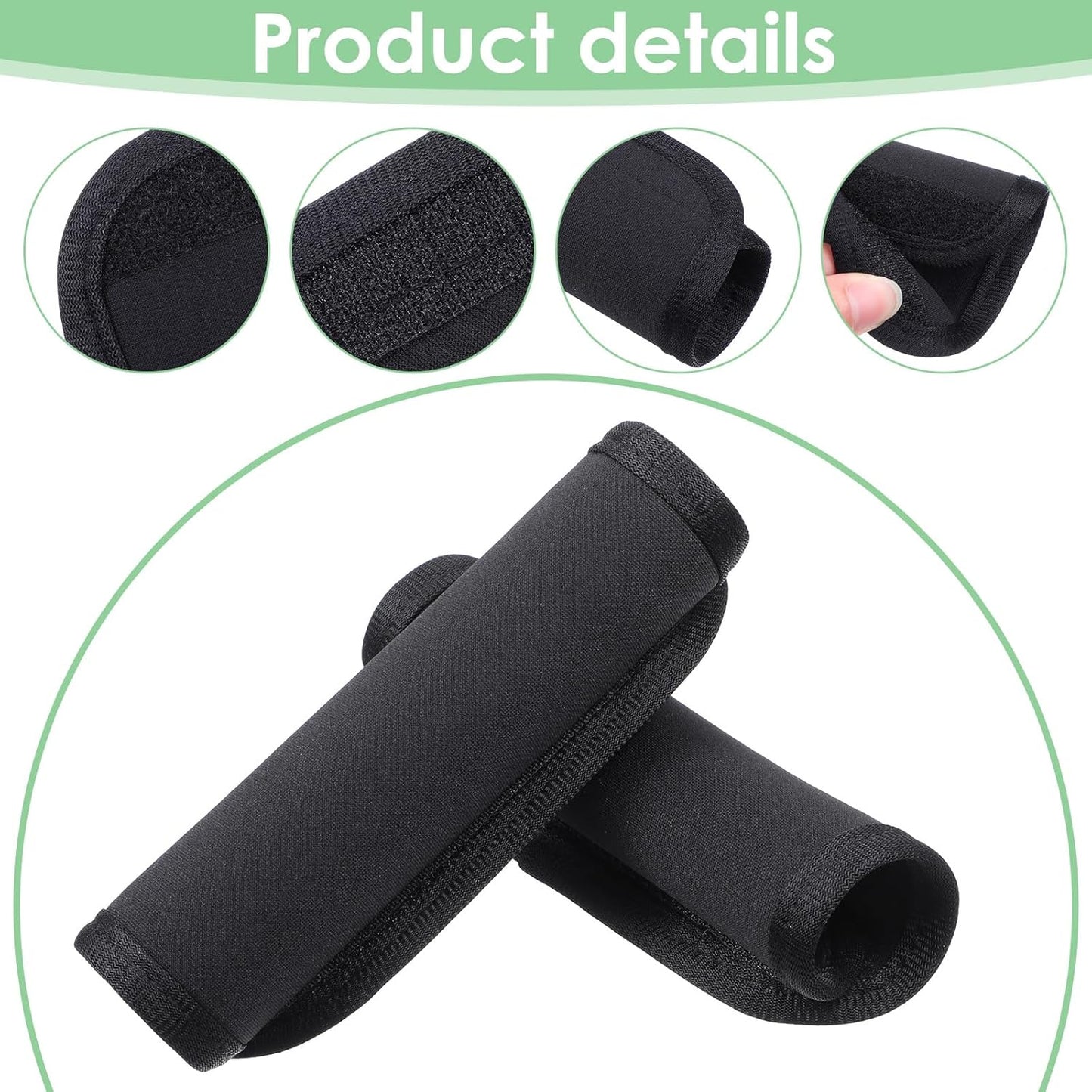 2 Pack Luggage Handles Wrap for Suitcases, Soft Travel Bag Handles Cover, Comfort Soft Luggage Handle Wraps for Suitcase, Padded Handle Grip, Suitcase Tags Identifiers for Travel Accessories