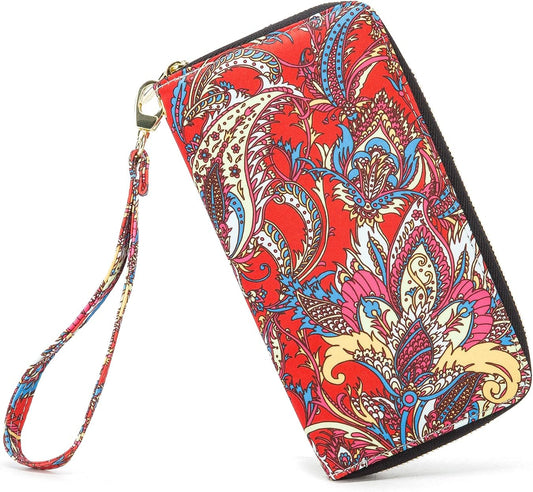 Women Wallet Card RFID For Womens Holder Blocking Credit Small Zipper Purse Pocket Bifold Slim Coin ID Ladies Wristlet Clutch Large Capacity Window Case Travel Zip Women's