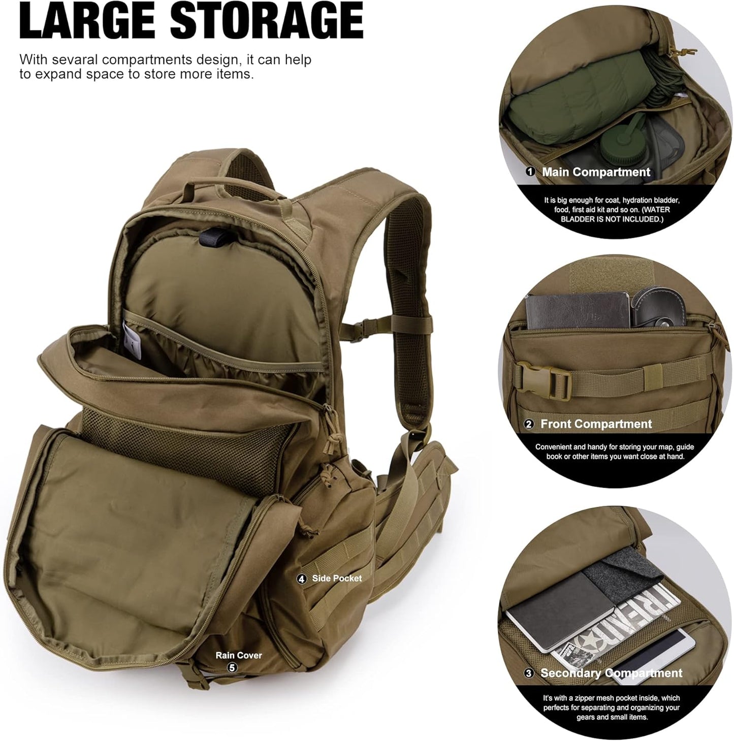 Mardingtop 28L/35L Tactical Backpacks Molle Hiking daypacks for Camping Hiking Military Traveling Motorcycle