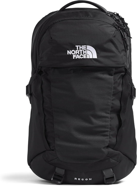 The North Face Recon Everyday Laptop Backpack | Daypack with Water Repellent Finish, 16" Laptop Sleeve, 2 Water Bottle Pockets, TNF Black/TNF Black-NPF, One Size