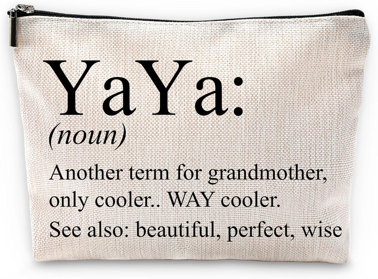 Sufamb Yaya Makeup Bag - Grandma's Birthday & Mother's Day Gift - Small Cosmetic Pouch for Purse
