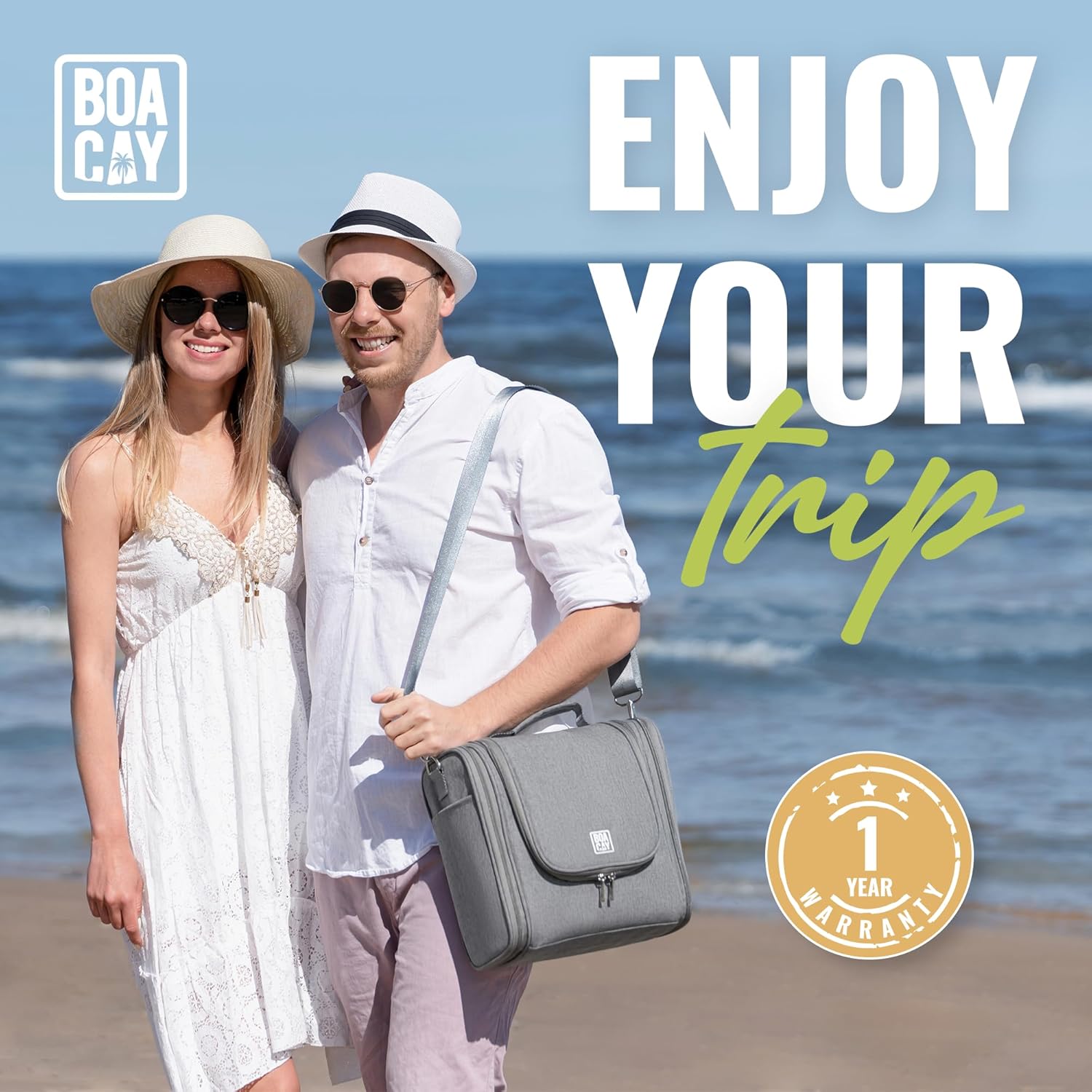 BOACAY Extra Large Hanging Travel Toiletry Bag for Women and Men, Makeup Bag, Bathroom & Shower