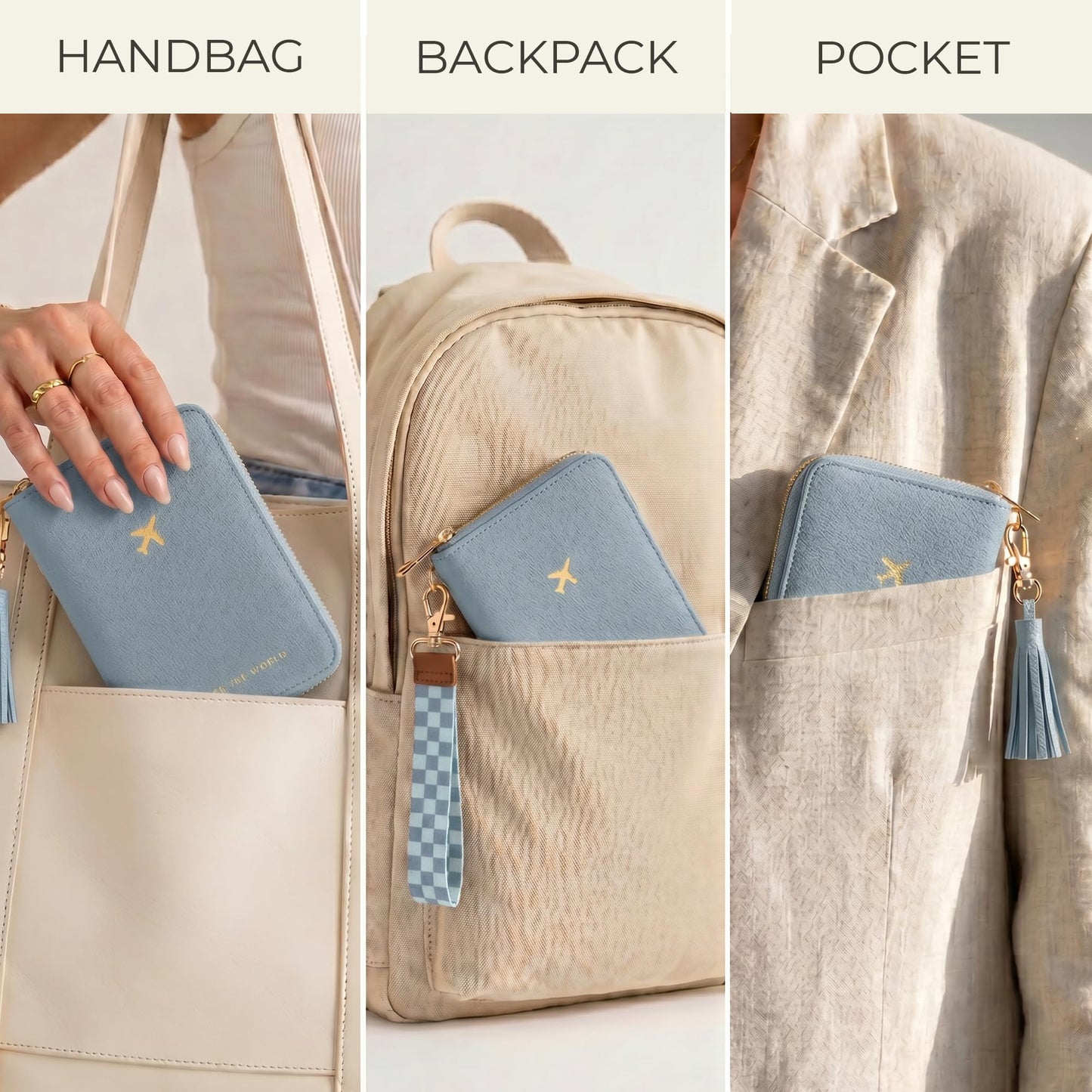 Beautiful Passport Holder And Travel Wallet with Wristlet Strap
