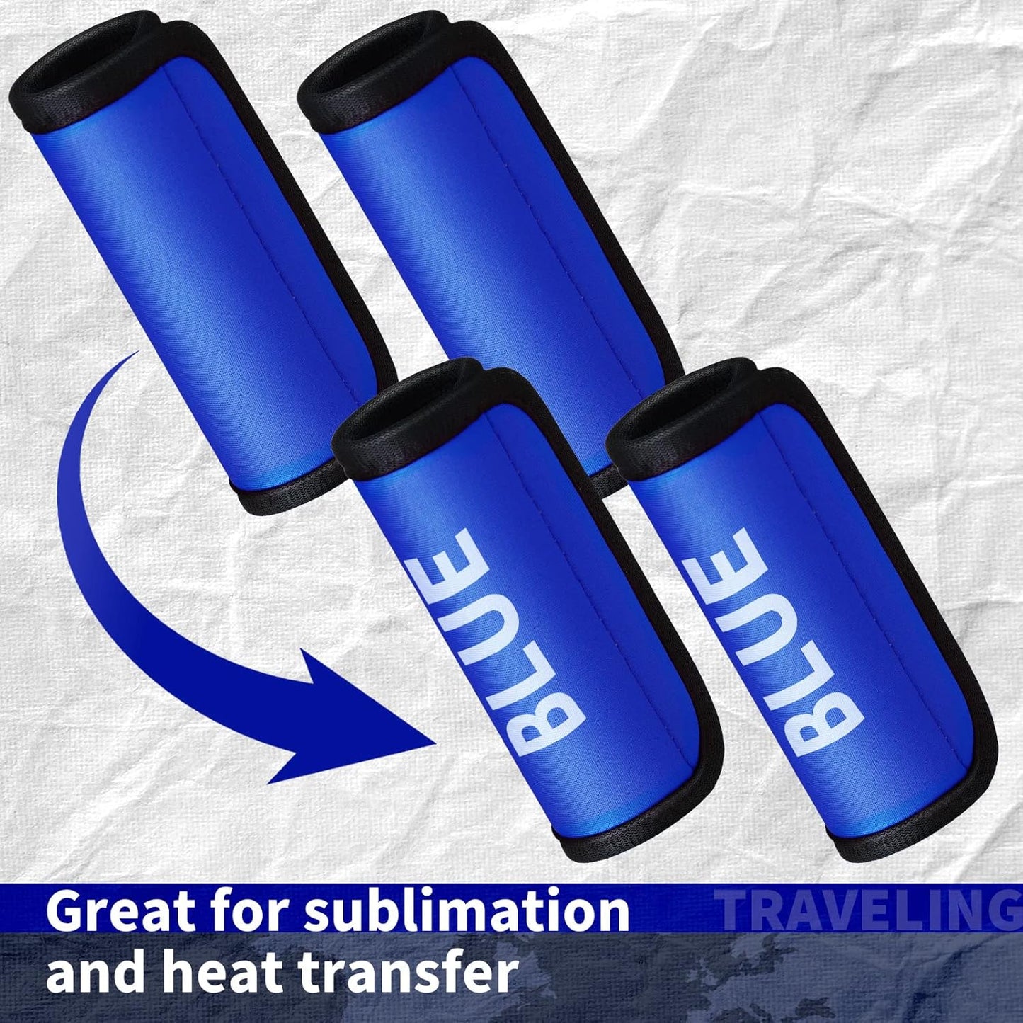 Sanwuta 8 Pcs Luggage Handle Wrap Tags Neoprene Suitcases Handle Wraps Silicone Luggage Identifiers