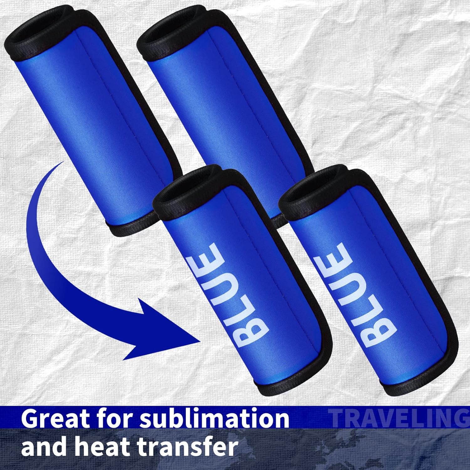 Sanwuta 8 Pcs Luggage Handle Wrap Tags Neoprene Suitcases Handle Wraps Silicone Luggage Identifiers