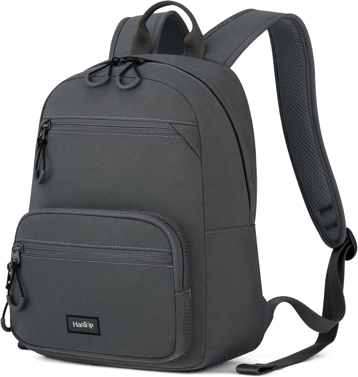 Carry On Travel Backpack For Men Women, 13 Inch Small Mini Work Bag Personal Item Backpacks, Camping Back Pack Lightweight Hiking Daypack For Office Nurse Commuter (Dark Gray)