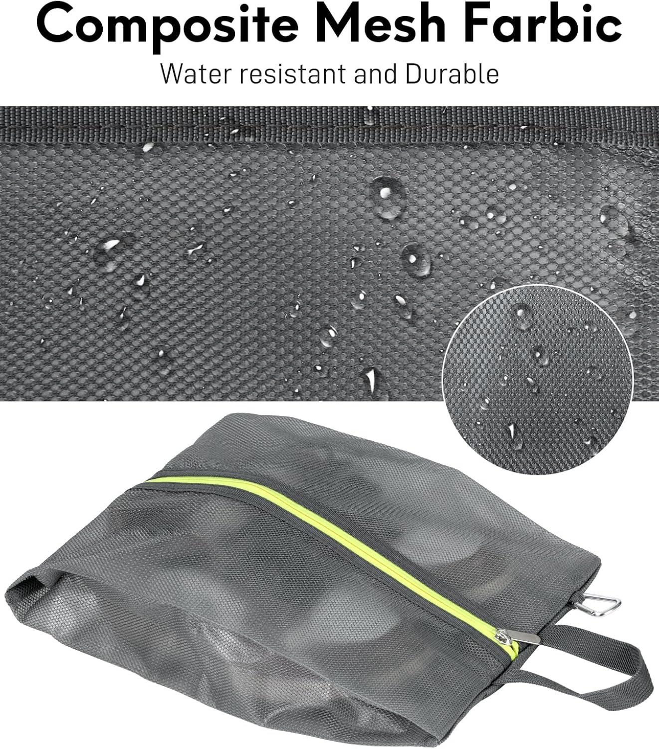 2 Pack Shoe Bags for Travel, Sneaker Bags, Waterproof Travel Shoe Bags with Zipper for Packing, Golf Shoe Dust Bags for Man and Women, X-Large, Grey