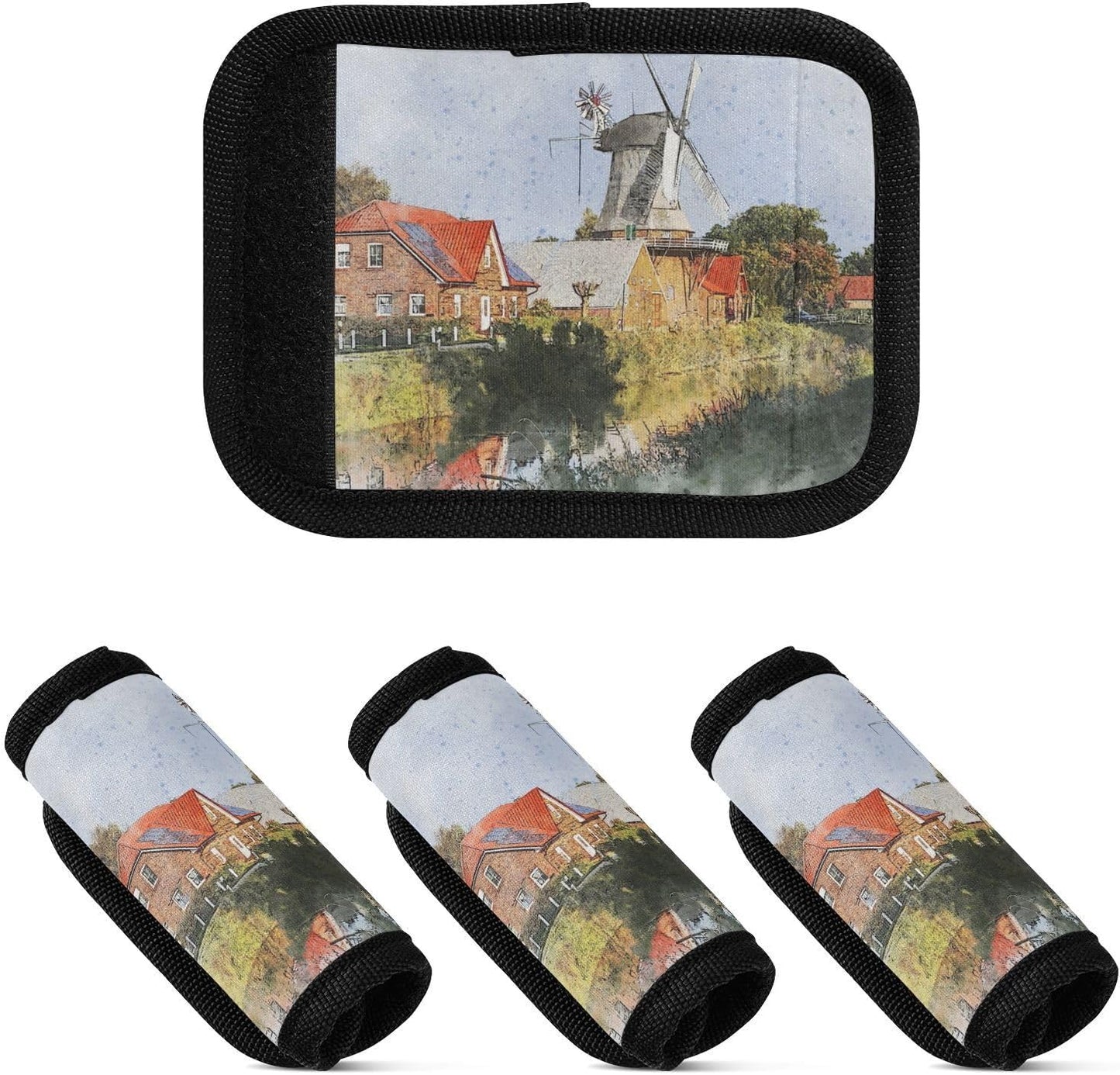 2 PC Luggage Handle Wrap Luggage Handle Covers Tags for Suitcase Bags Travel Luggage Handle Identifier Gripper Windmill