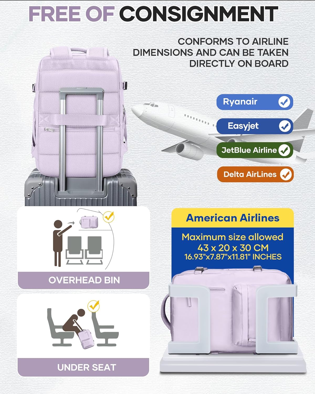 Vacuum Backpack Travel with Pump,Personal Item Travel Bag 18x14 x 8 Inches,Travel Backpack with Vacuum System for Women,Water Resistant Business Work Laptop Backpack,Purple