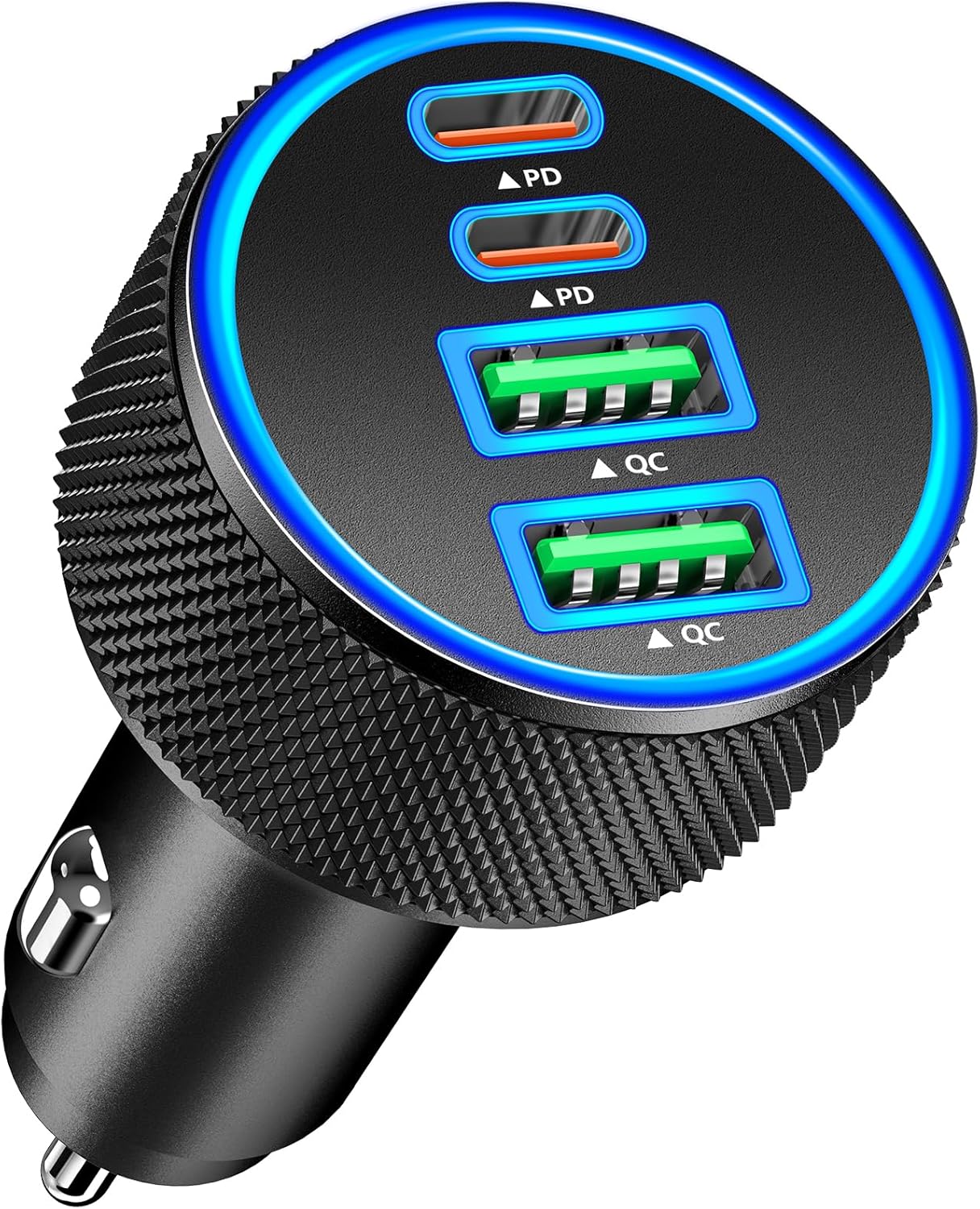 Car Charger USB C, KYOHAYA 90W 4-Port Dual USB-C & USB-A Power Cigarette Lighter Adapter PD/QC Type C Car Charger Fast Charging for iPhone 17 Pro 17 Pro Max 16 15 14 13 12 11/Galaxy S25 S24/Pixel/iPad