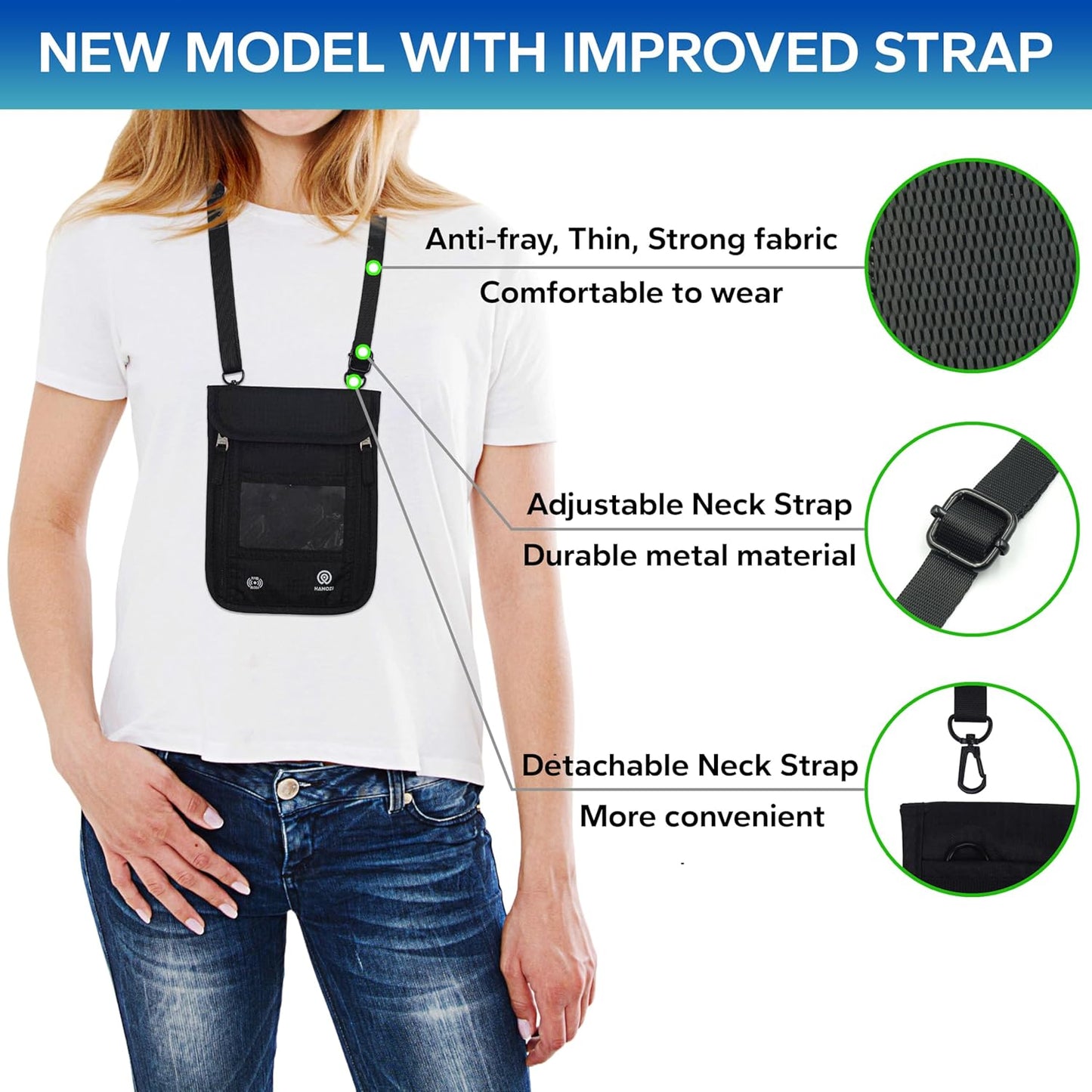 Travel Neck Wallet – Travel pouch and RFID Blocking Passport Holder for Women and Men - Slim Travel