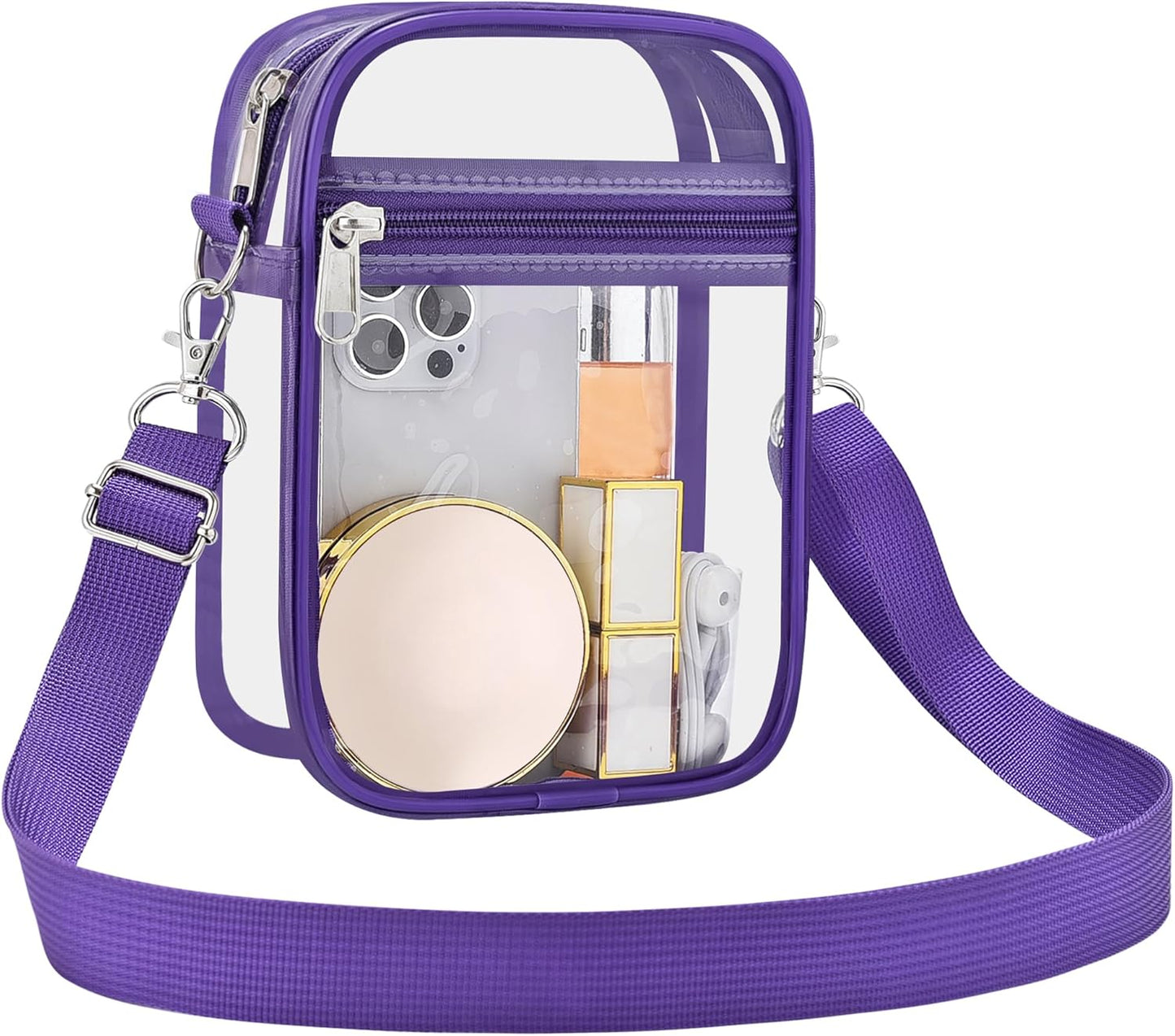 USPECLARE Clear Purse Stadium Transparent Messenger Bag Stadium Approved for Men and Women Clear CrossBody Bag