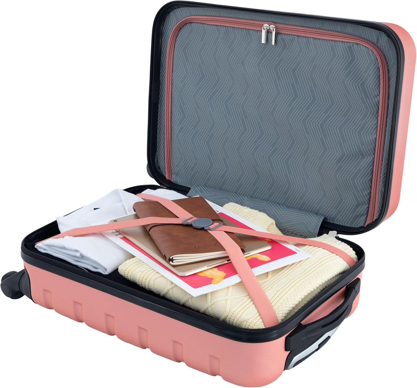 Travelers Club Harper Luggage, Rose Gold, 22-Inch Carry-On