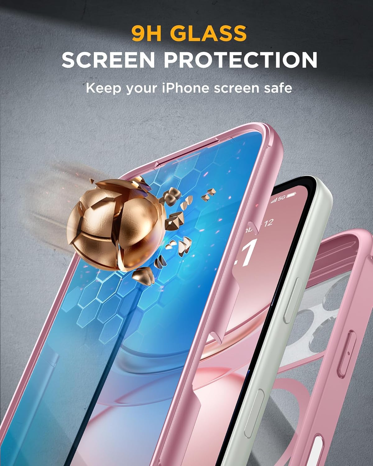 Miracase for iPhone 17 Pro Max Case 6.9" Full-Body Phone Case with Built-in Glass Screen Protector& Full Camera Protector,[Magnetic with MagSafe] Drop Proof 17 ProMax Cover, Lilac