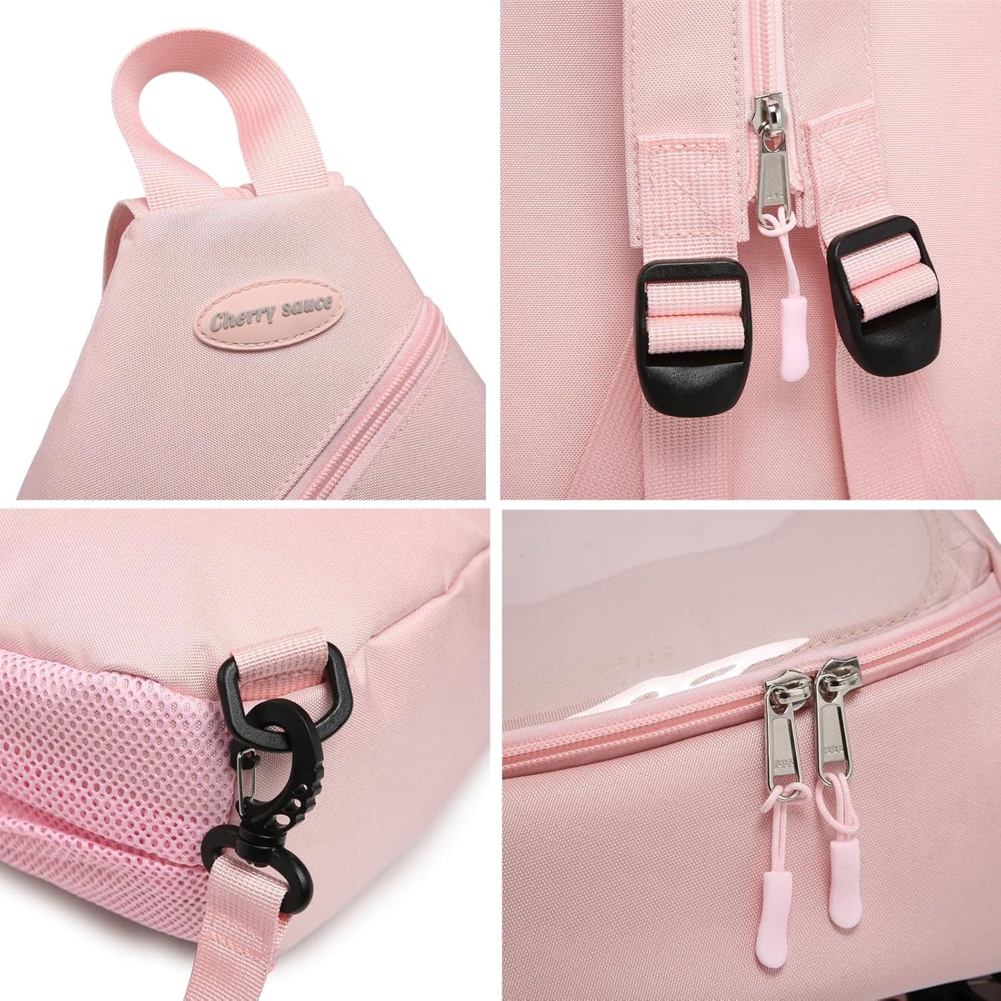 Oxford Ita Bag Kawaii Pin Display Chest Pack Single Shoulder Bag Sport Backpack Hiking Daypack, Large