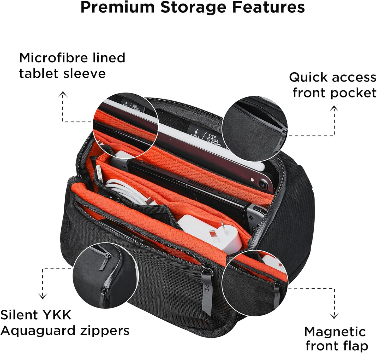 ALPAKA Vertex Pouch and Zip Pouch Pro - All-in-One Sling Bag, Fits an iPad Mini, Headphones, and More - Minimalism Zipper Wallet - RFID Blocking ID Card Holder