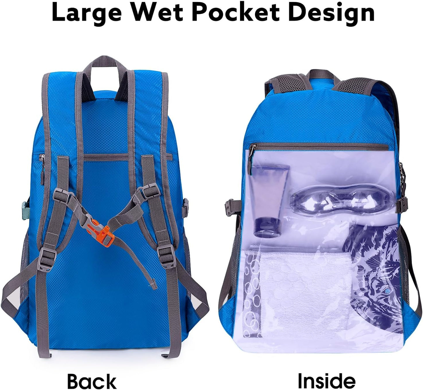 G4Free 40L Lightweight Packable Hiking Backpack, Waterproof Travel Daypack
