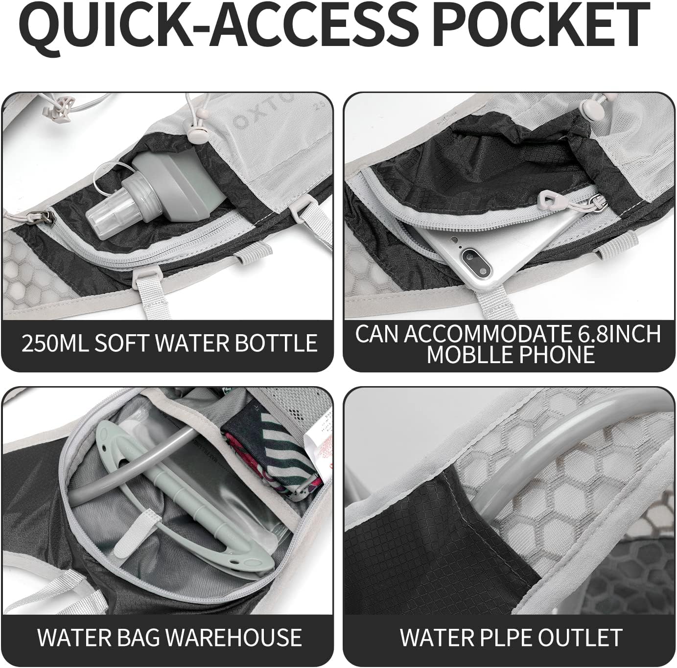 Hydration Pack Backpack, Lightweight Water Backpack with 2L Leakproof Hydration Bladder Daypack for