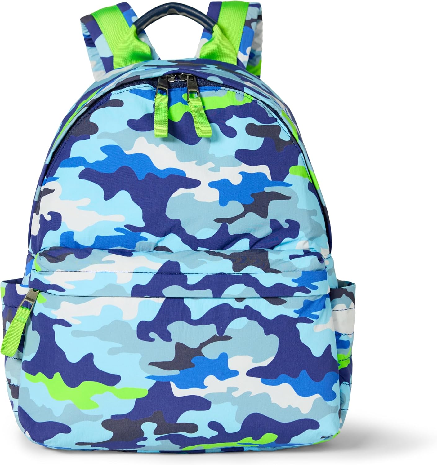 Amazon Essentials Unisex Kids' Nylon School Backpack, Sky Blue Crazy Camo, One Size