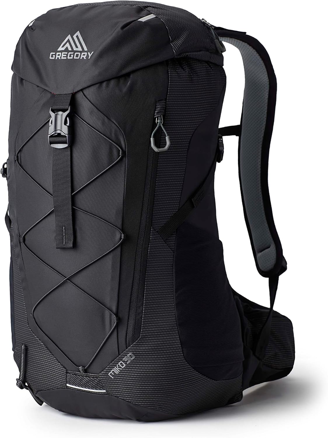 Gregory Miko 30L Unisex Day Hiking Backpack, Ventilated Backpanel, Built-In Hydration Attachment for Water Bladder (Reservoir Not Included), One Size Fits All, Optic Black
