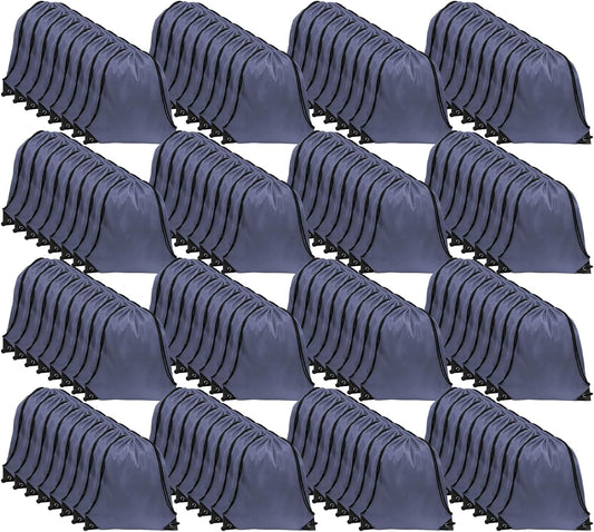 GoodtoU Drawstring Bags, Nylon Backpacks - Drawstring Gym Bags for Sport, Traveling, Team (Grey, 128Pcs)