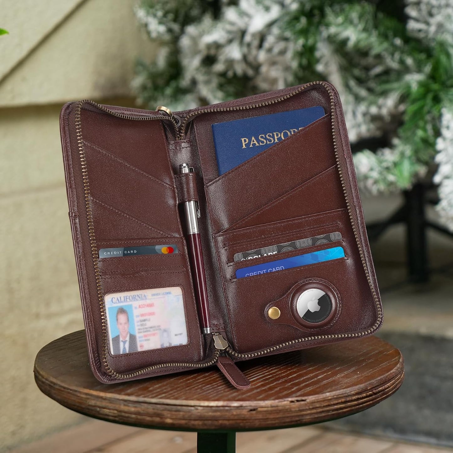 Polare Full Grain Leather Passport Holder Cover Case for Men and Women RFID Blocking Family Travel