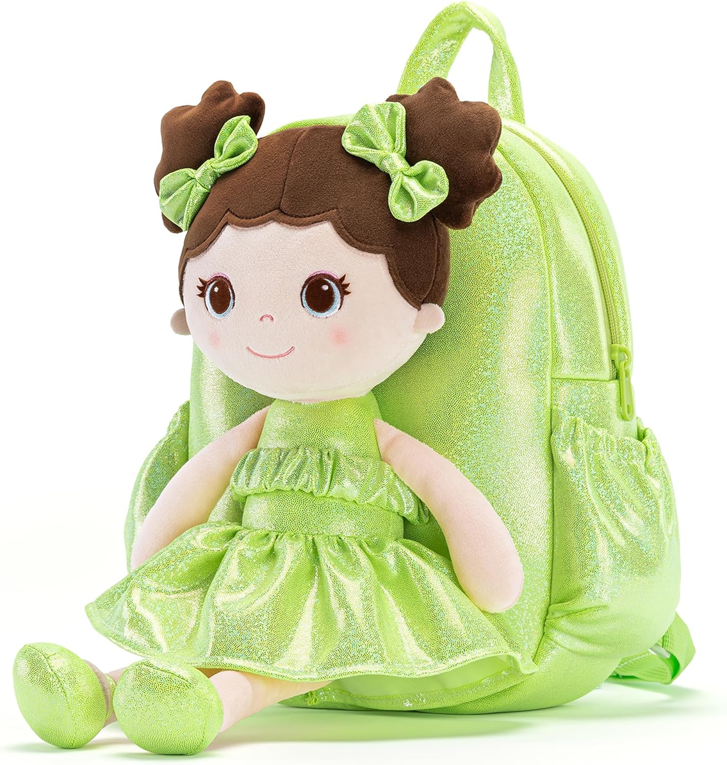 Lazada Toddler Backpack - Baby Girl Gifts Curly Fingerprints Plush Doll Dress Backpack - Fashion