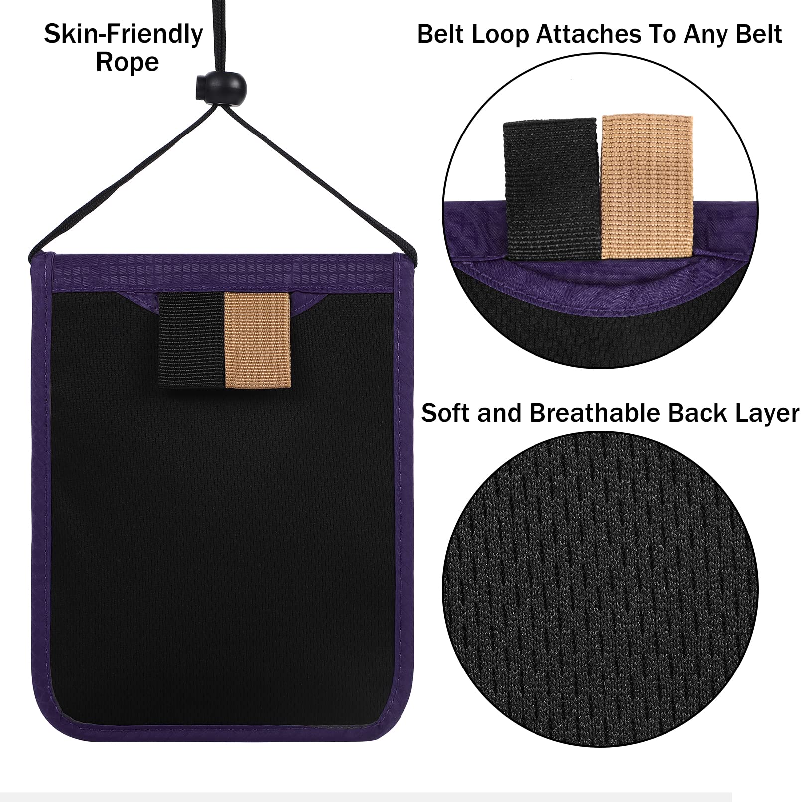 KEAFOLS Travel Pouch Neck Wallet Family Passport Holder Organizer Case with RFID Blocking