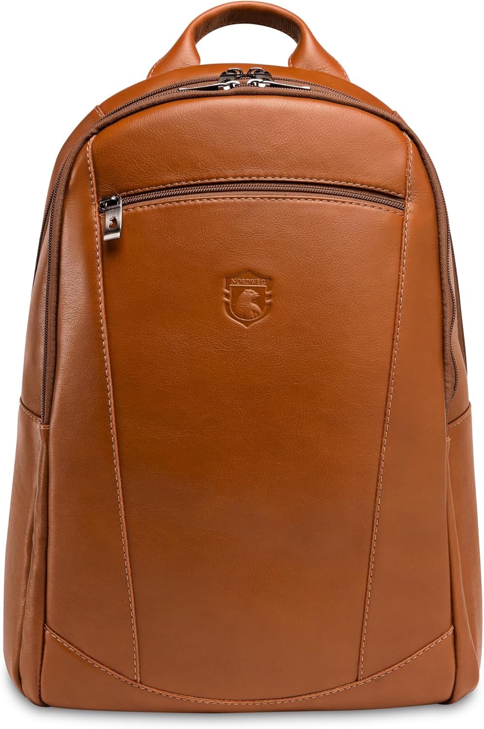 Nordweg Leather Laptop Backpack NW074B – Lightweight Daypack for Work, Travel & College – Fits Laptops up to 15.6” (Caramel)