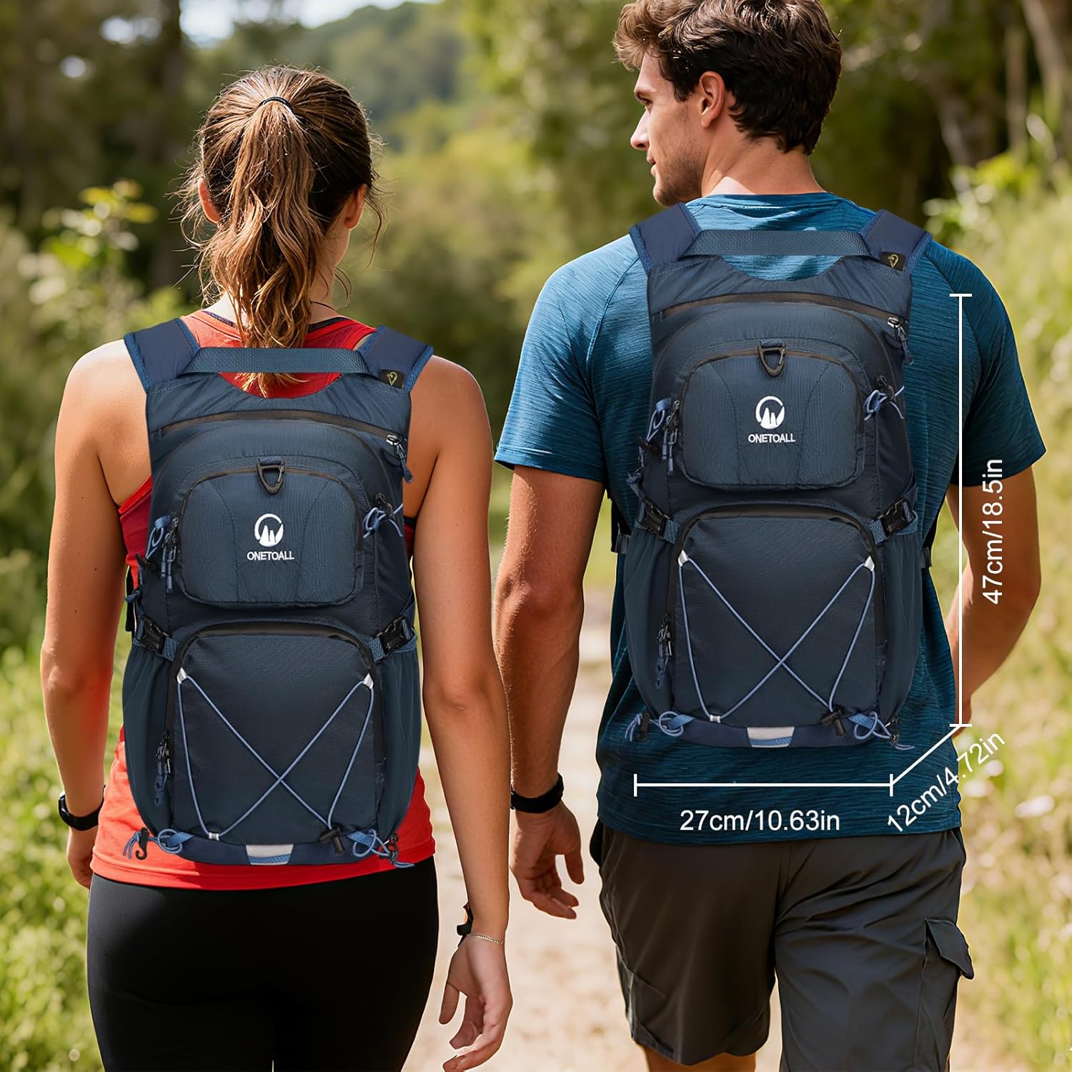 Hydration Backpack 22L, Hiking Backpack with 2L Leakproof Bladder, Sewn-in Rain Cover, Insulated
