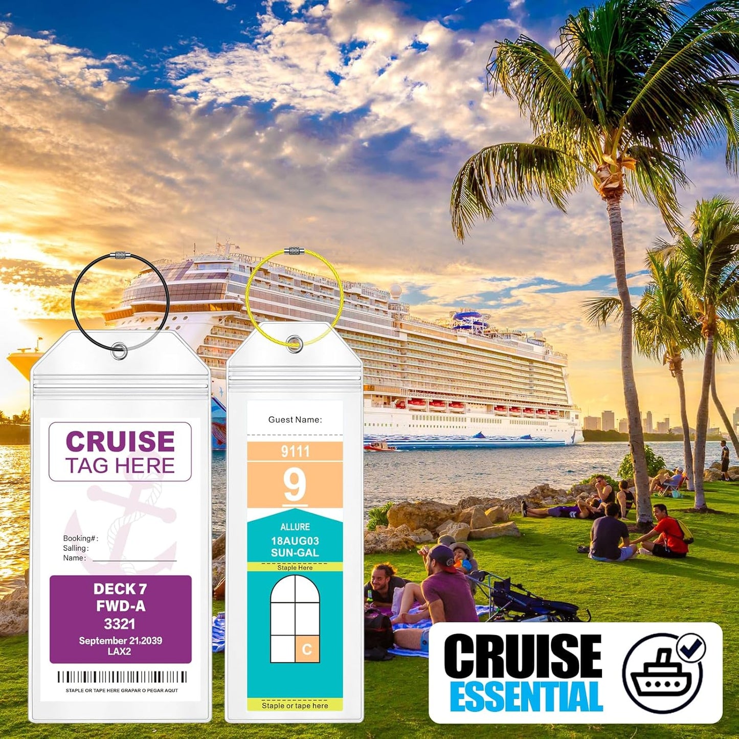 6 Pack Clear Cruise Luggage Tags for Royal Caribbean and Celebrity, Carnival, MSC, Costa, NCL & Princess Cruise Ships, Must-Have Cruise Travel Essentials for 2025-2026
