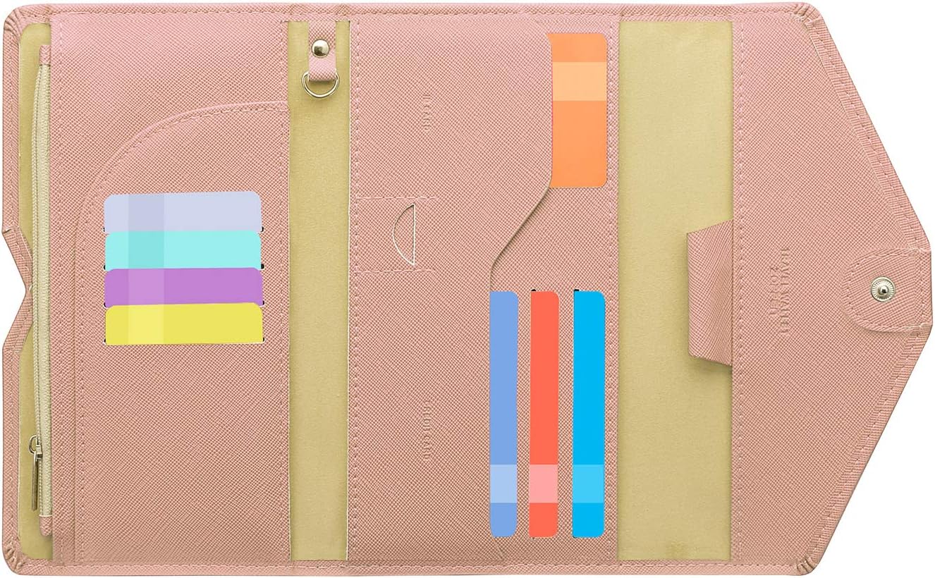 ZOPPEN Mulit-purpose Rfid Blocking Passport Holder Travel Wallet (Ver.4) Passport and Vaccine Card Holder ComboTri-fold Document Organizer Travel Essentials