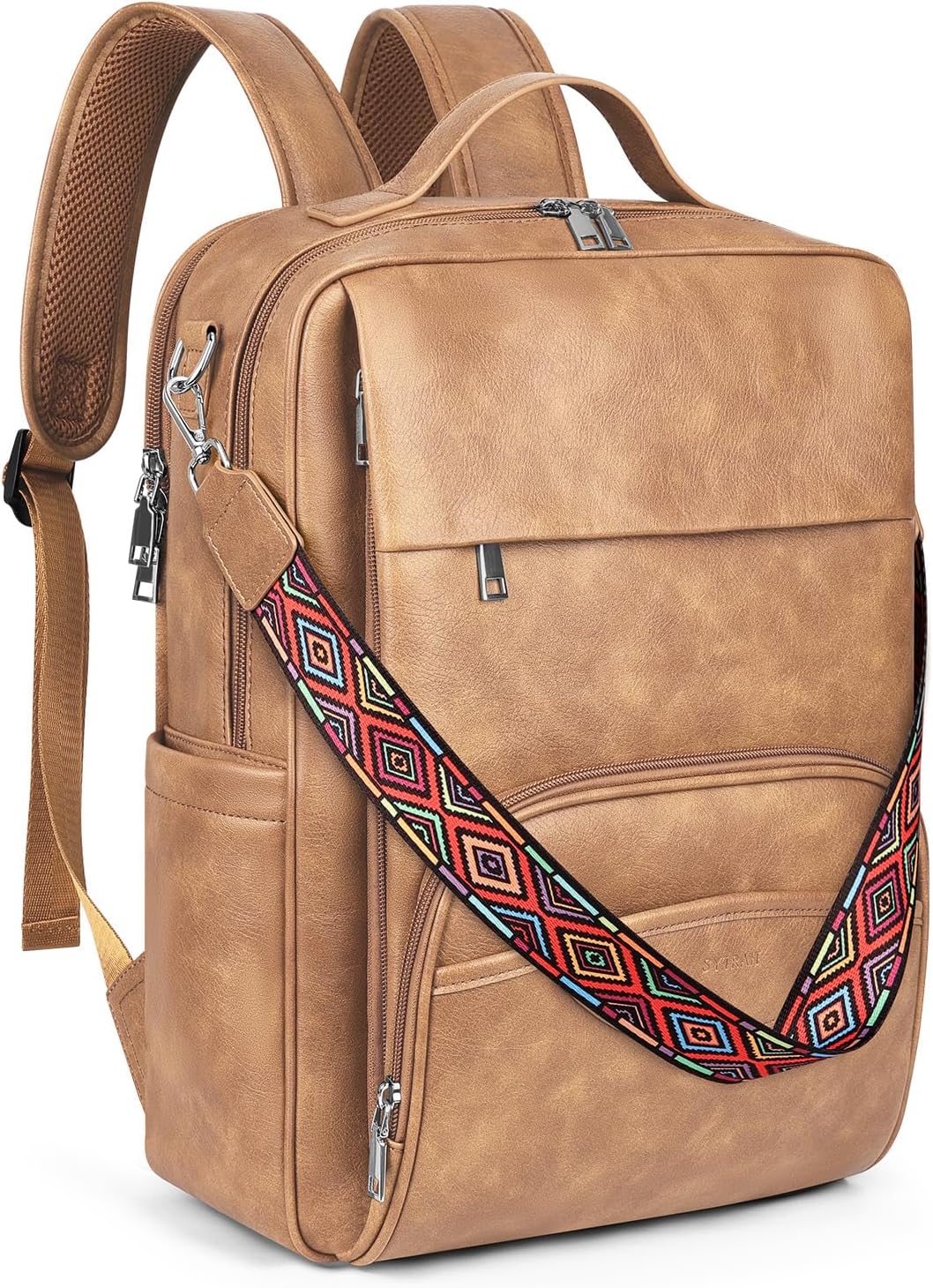 Leather Laptop Backpack, 15.6 Inch Business Computer Bag, Designer College Backpack Travel Backpack