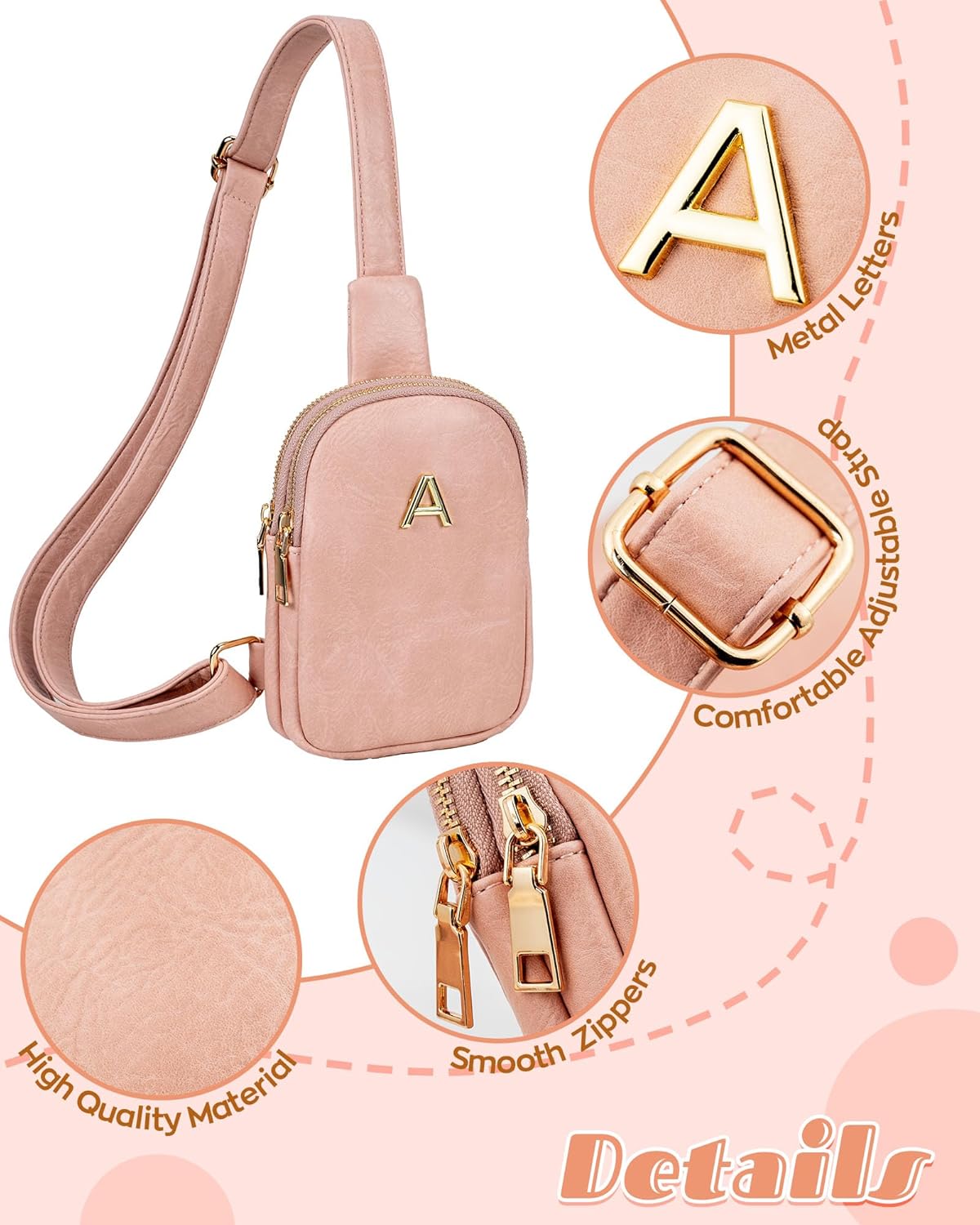 Birthday Gifts for Daughter Granddaughter, Personalized Crossbody Bags with Initial Letters, Teen